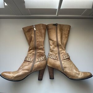 Joseph Maya Tan & Brown Leather Boho Knee-High boots